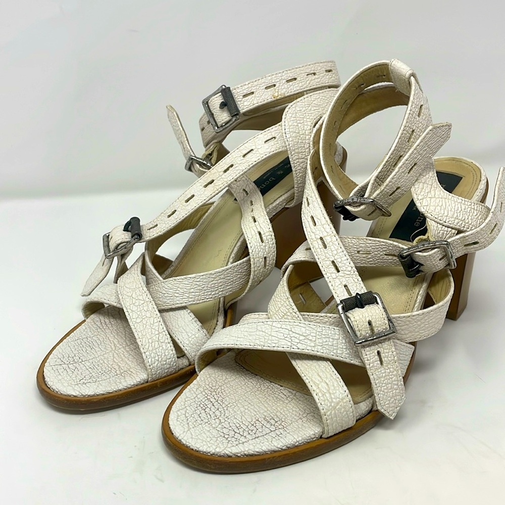 Rag & Bone New York White Ankle Strap Buckle Heeled Sandals Size EU 41 Size 10
